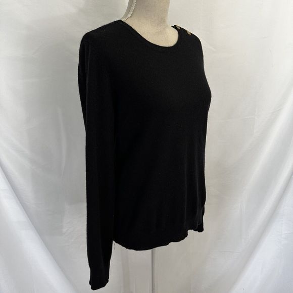 Ralph Lauren Sweater Womens LARGE Black 100% Cashmere Crew Neck Pullover - Picture 4 of 7